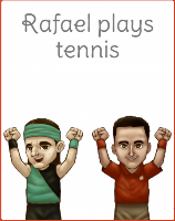 Rafael plays tennis